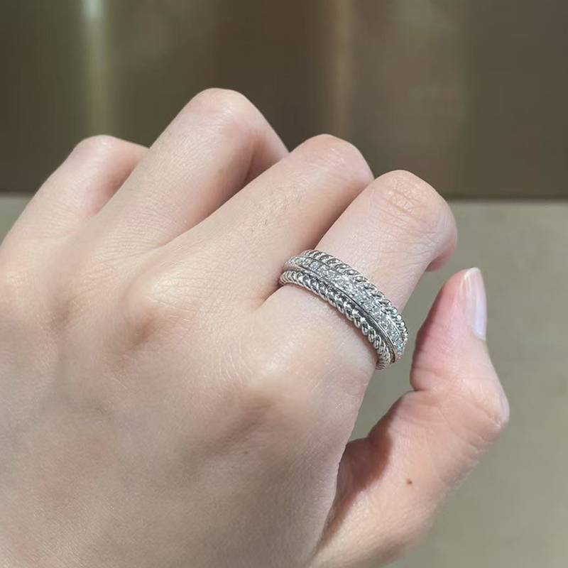 Fashion款排戒S925银镀白金Men's Ring定制选款副石Moissanite0.75ct